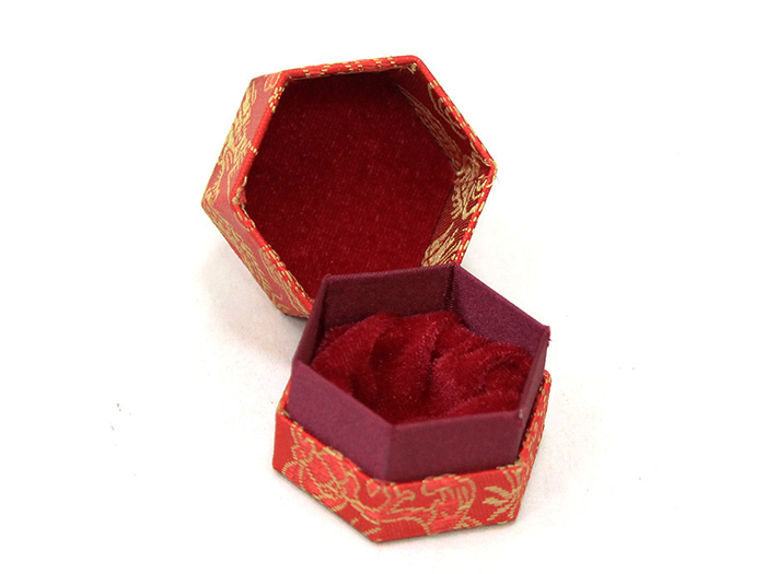 復古織錦緞六角錦盒-六角復古錦緞盒